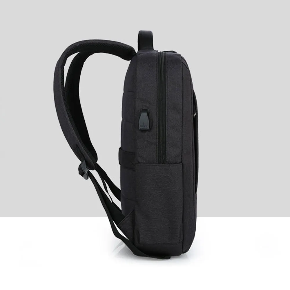 15" Laptop Backpack for Men Simple Style Business Bag with USB Charging Port