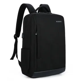 15" Laptop Backpack for Men Simple Style Business Bag with USB Charging Port