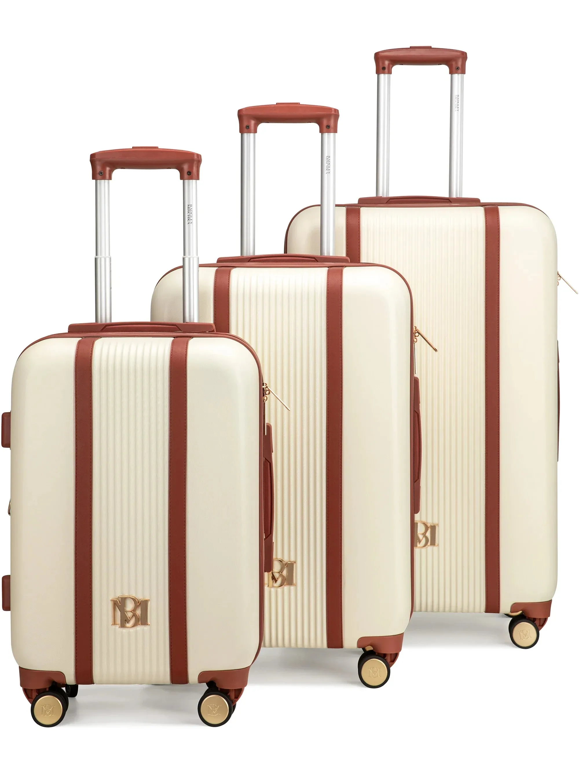 3 Piece Expandable Retro Luggage Set