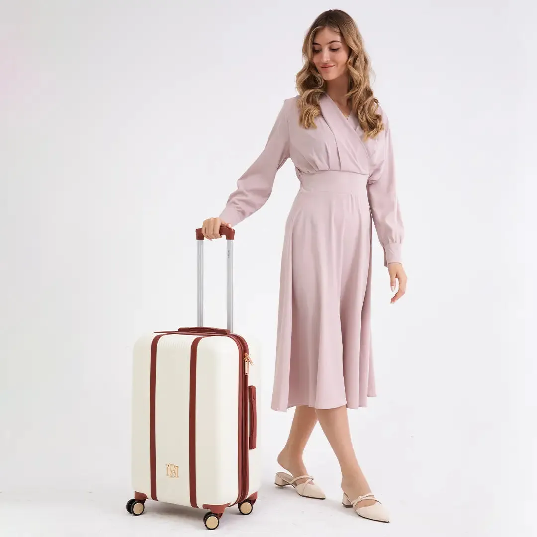 3 Piece Expandable Retro Luggage Set