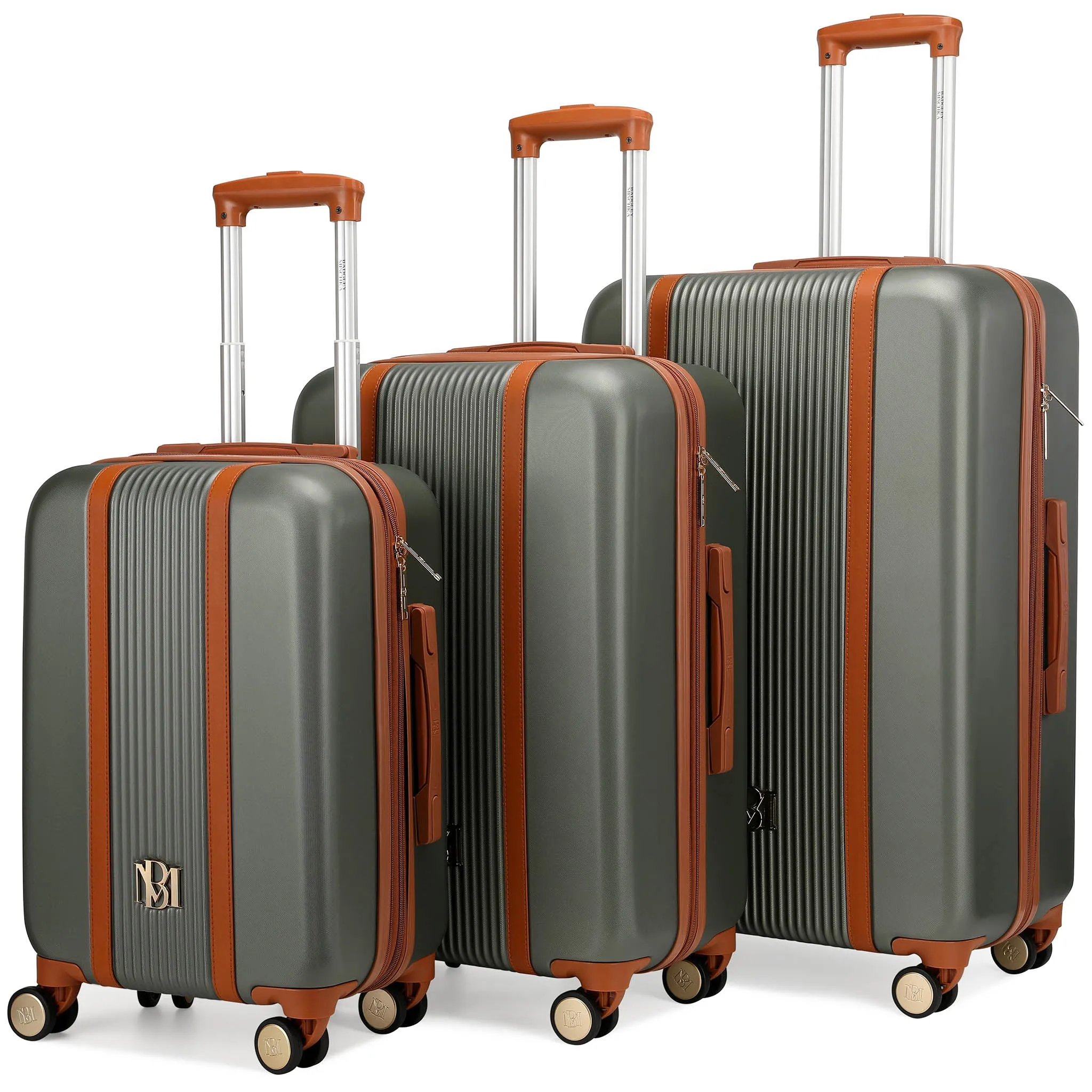 3 Piece Expandable Retro Luggage Set