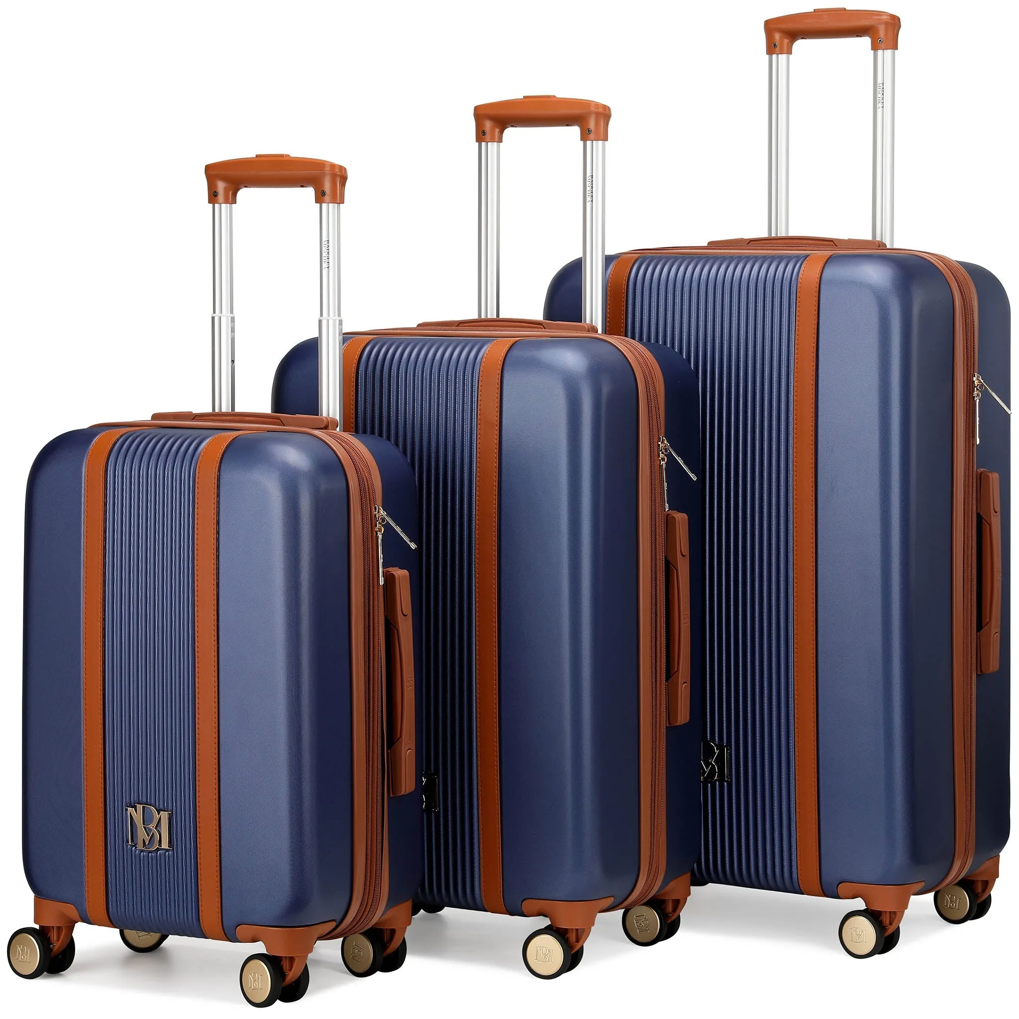 3 Piece Expandable Retro Luggage Set