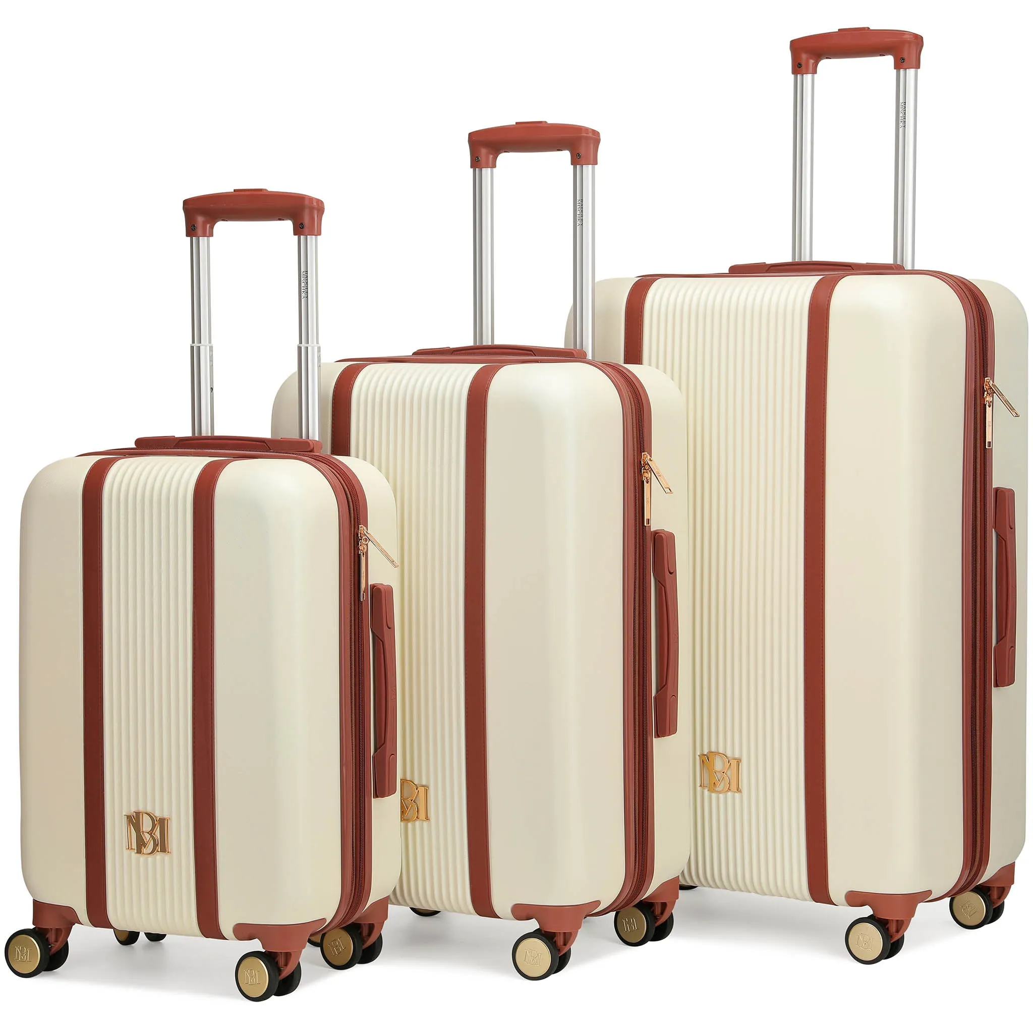 3 Piece Expandable Retro Luggage Set