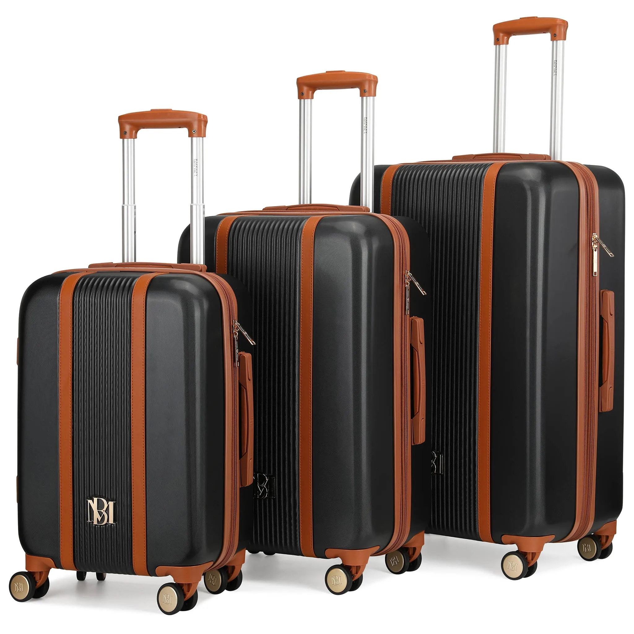 3 Piece Expandable Retro Luggage Set