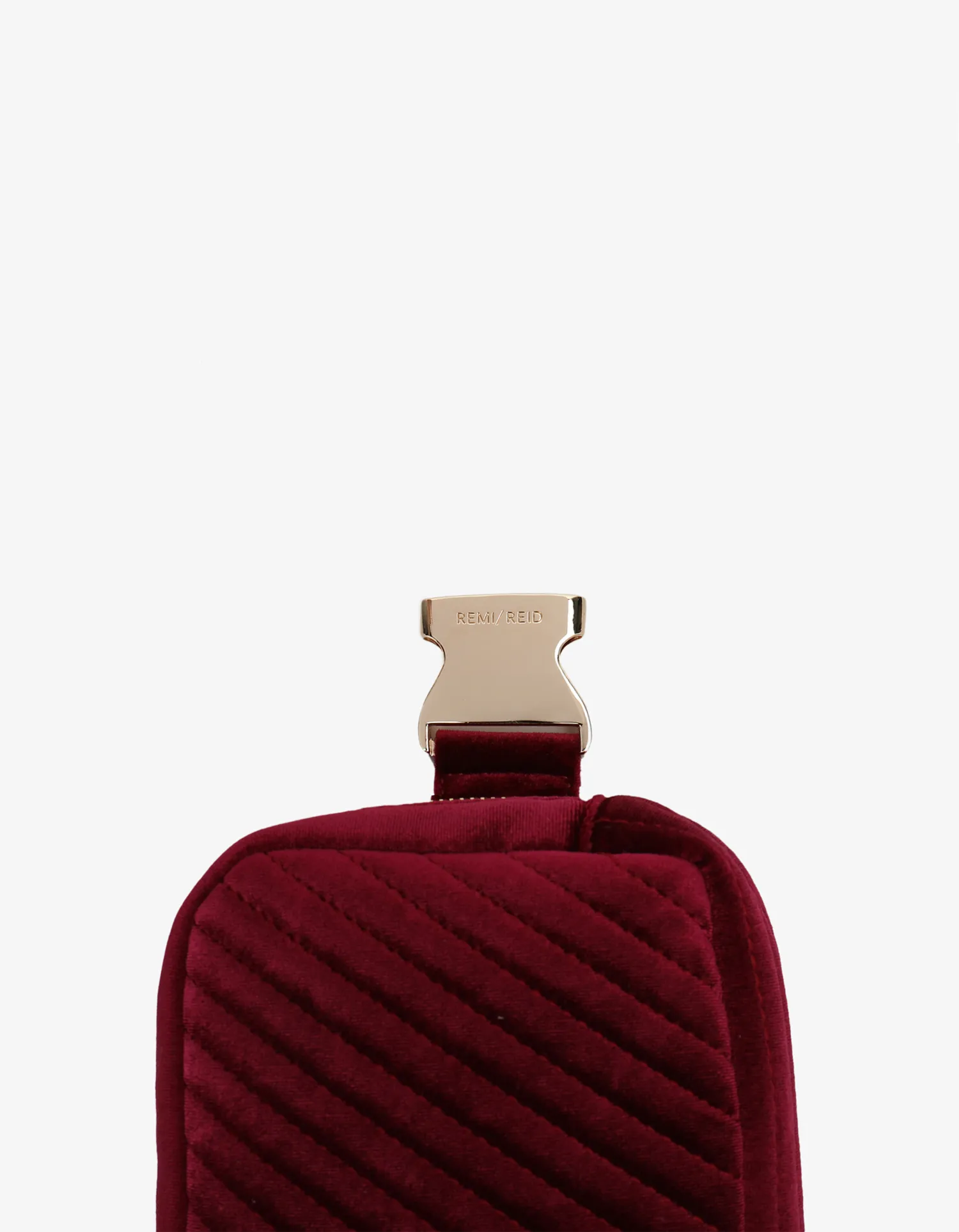 AERIN VELVET QUILTED BELT BAG BERRY