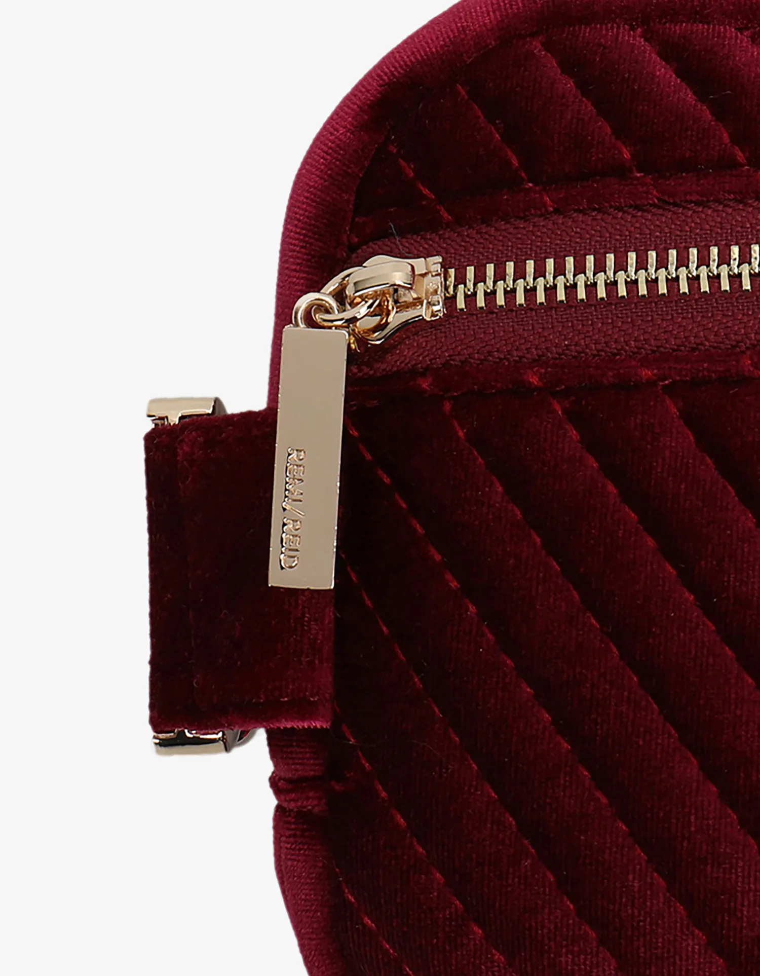 AERIN VELVET QUILTED BELT BAG BERRY