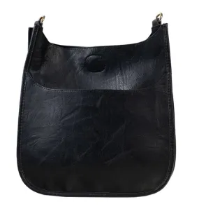 Ahdorned Black Mini Vegan Leather Messenger - No Strap