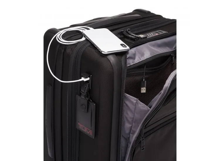 Alpha 3 Black Continental Expandable 4 Wheeled Carry-On // Black