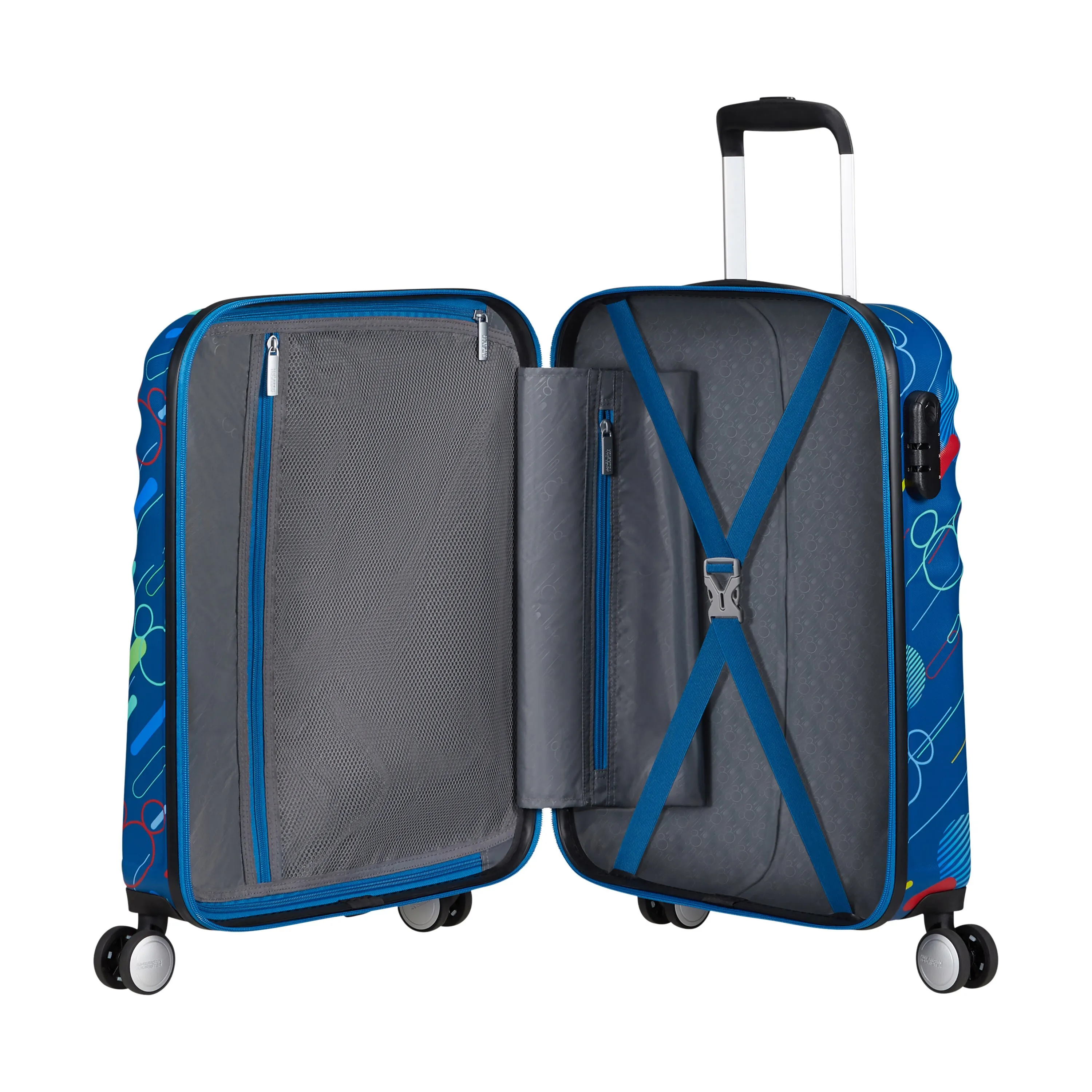 American Tourister WAVEBREAKER-DISNEY MICKEY BLUE Carry ON SPINNER