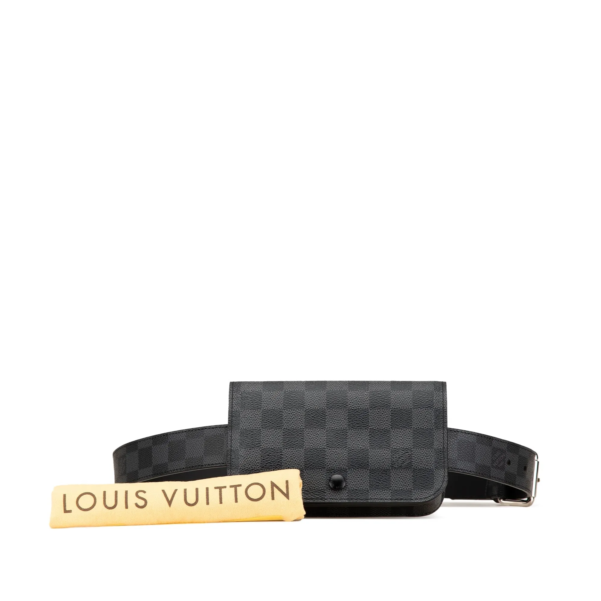 Black Louis Vuitton Damier Graphite Pochette Homme Ceinture Belt Bag