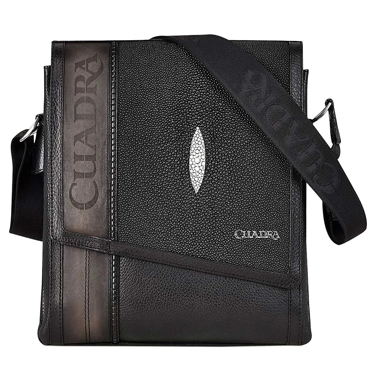 BOC03MA - Cuadra black fashion stingray crossbody messenger bag for men / women