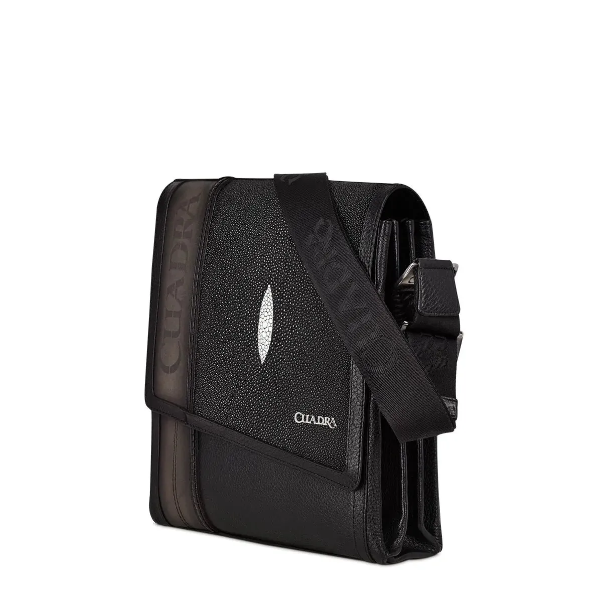 BOC03MA - Cuadra black fashion stingray crossbody messenger bag for men / women