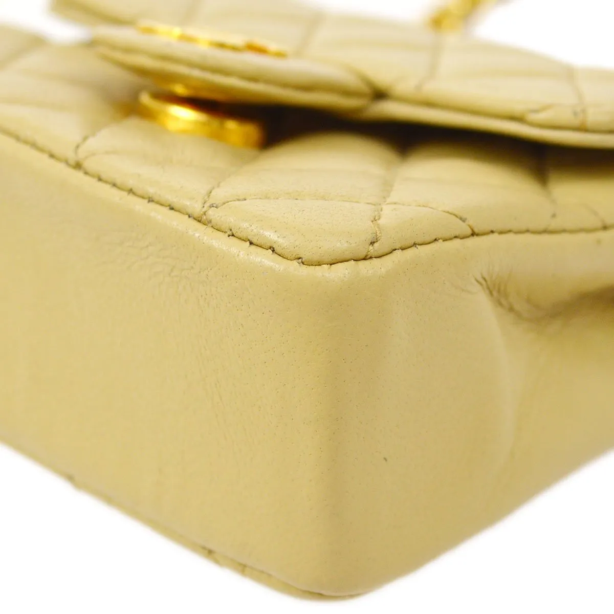 CHANEL 1990s Beige Lambskin Belt Bag Micro 06066