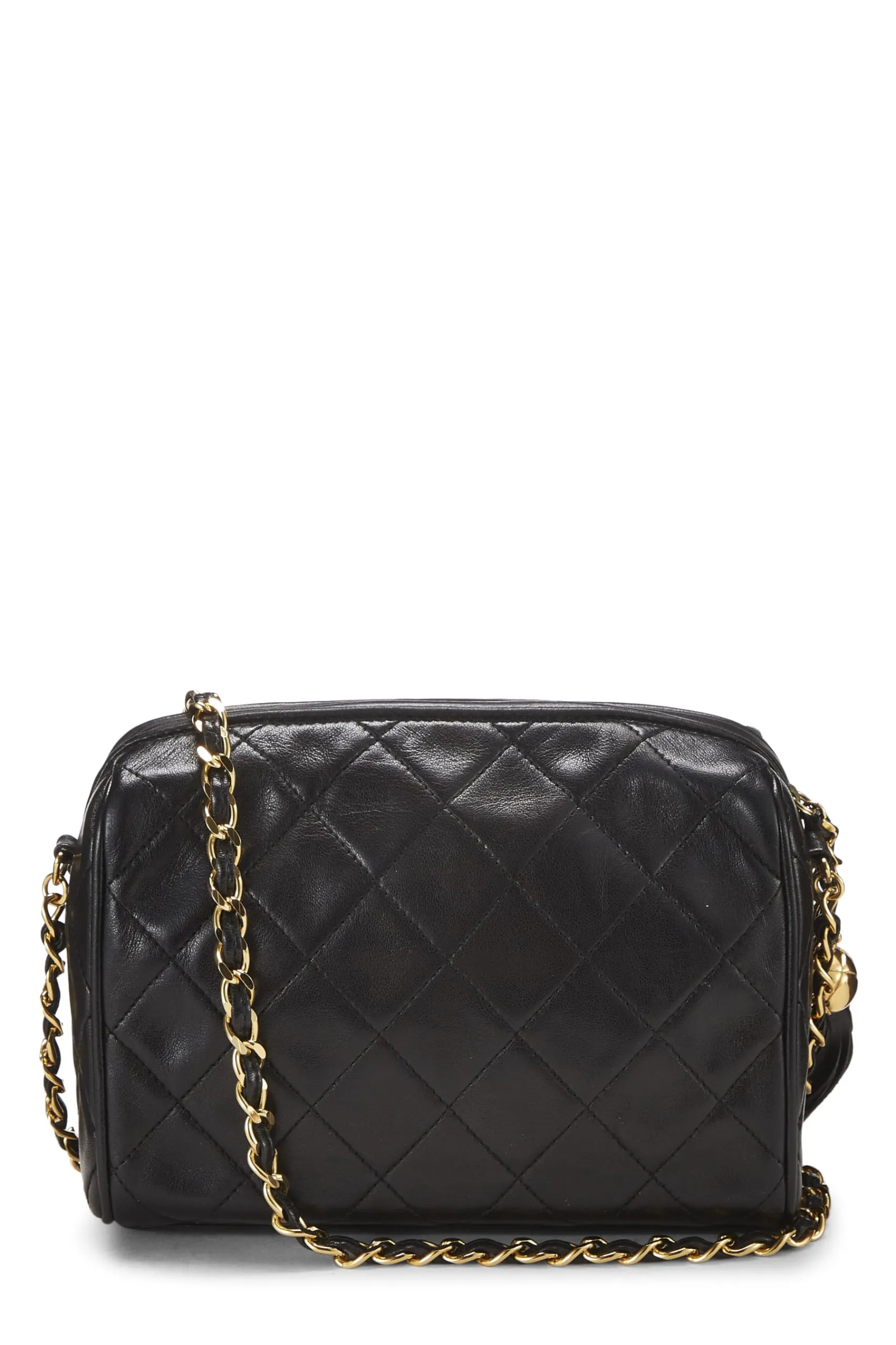Chanel,  Black Lambskin Pocket Camera Bag Mini, Black