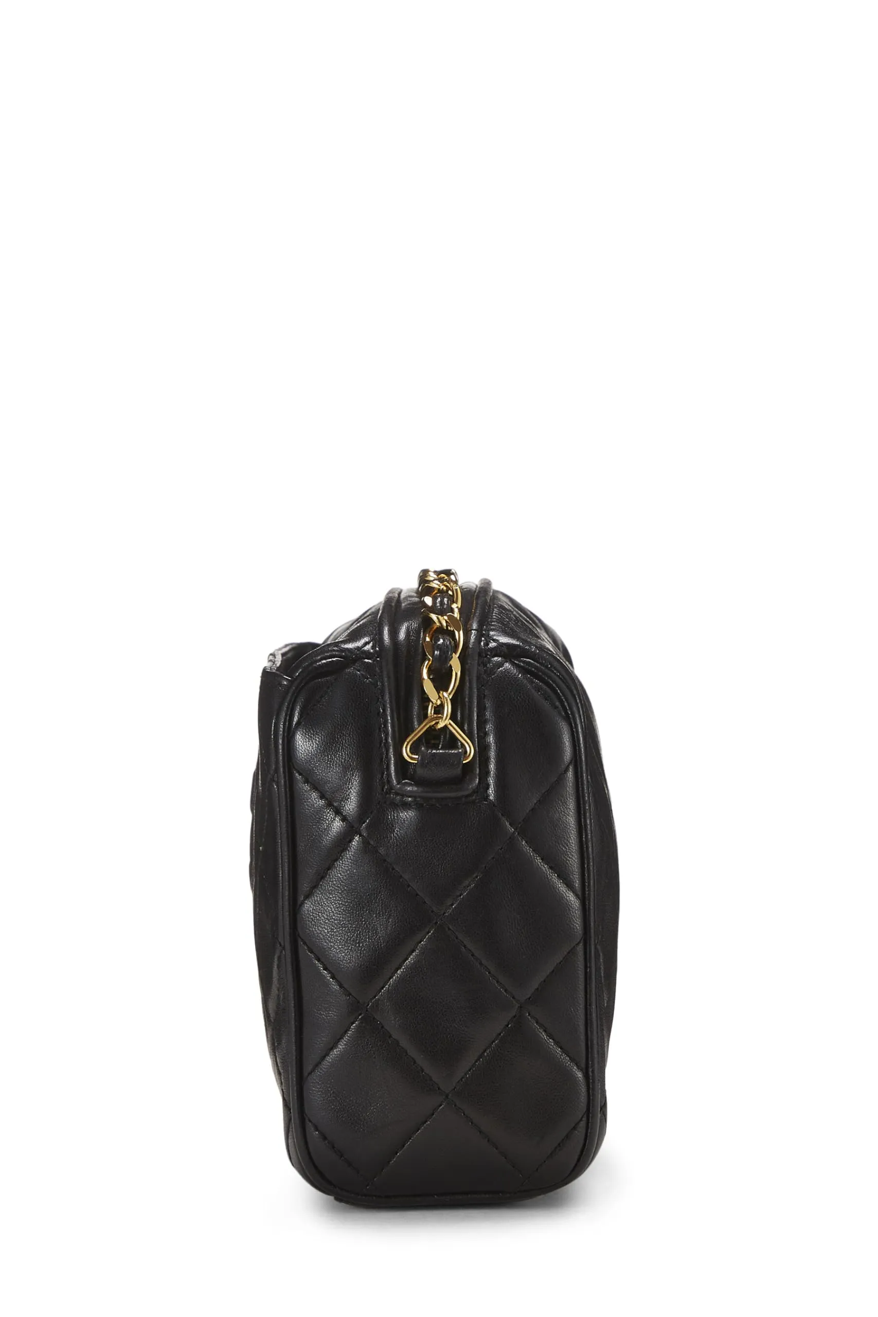 Chanel,  Black Lambskin Pocket Camera Bag Mini, Black