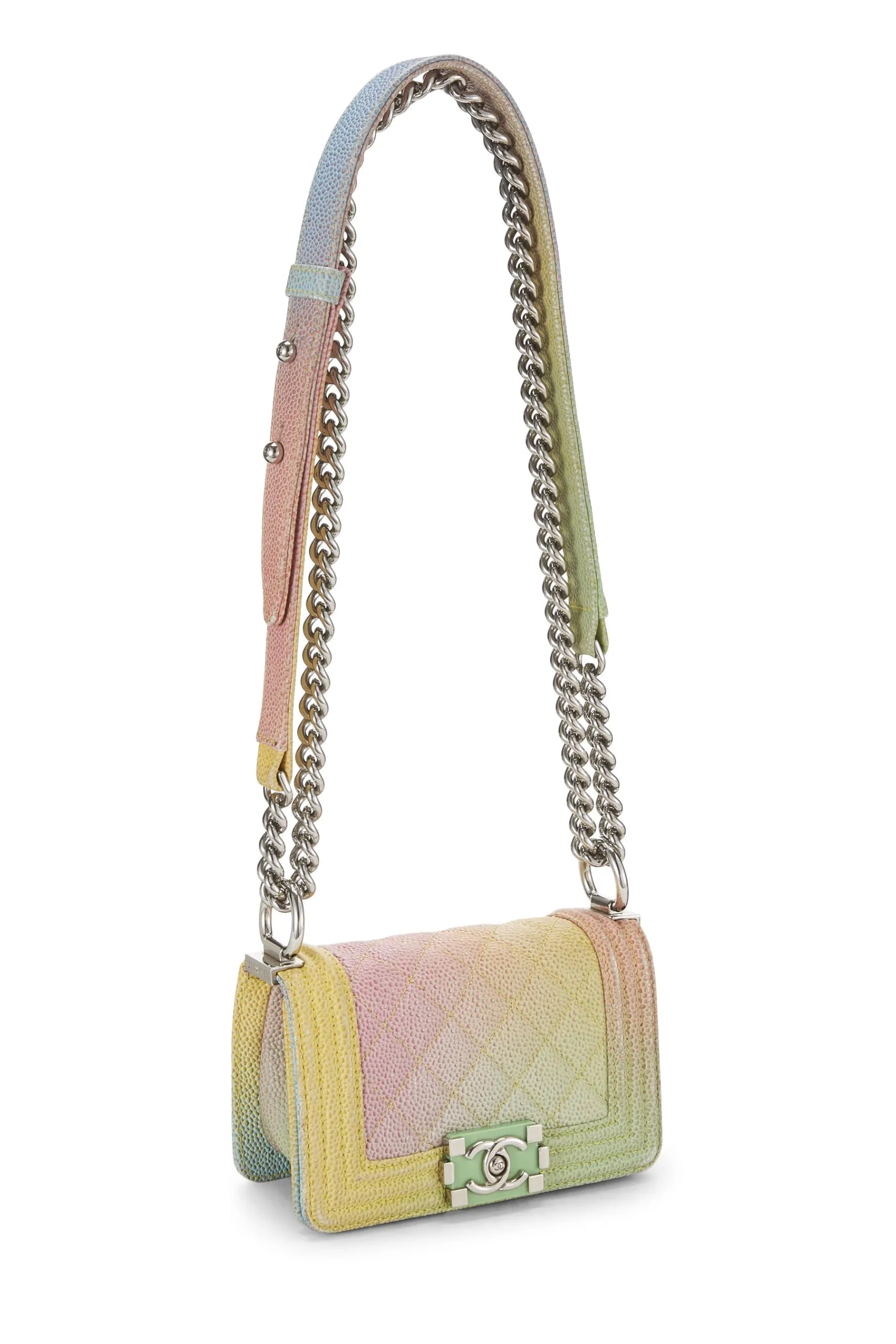 Chanel,  Paris-Cuba Rainbow Quilted Caviar Boy Bag Mini, Multi