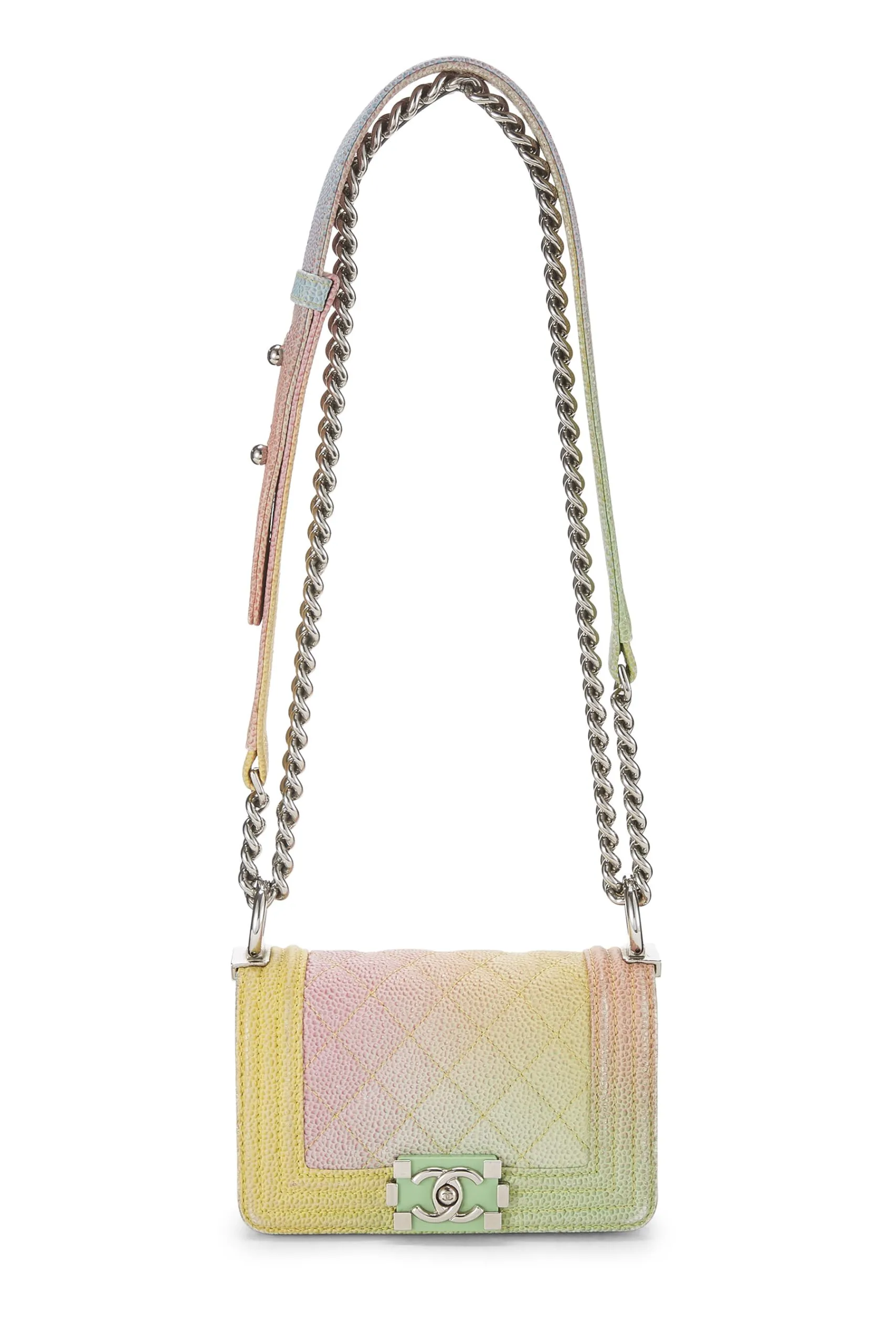 Chanel,  Paris-Cuba Rainbow Quilted Caviar Boy Bag Mini, Multi