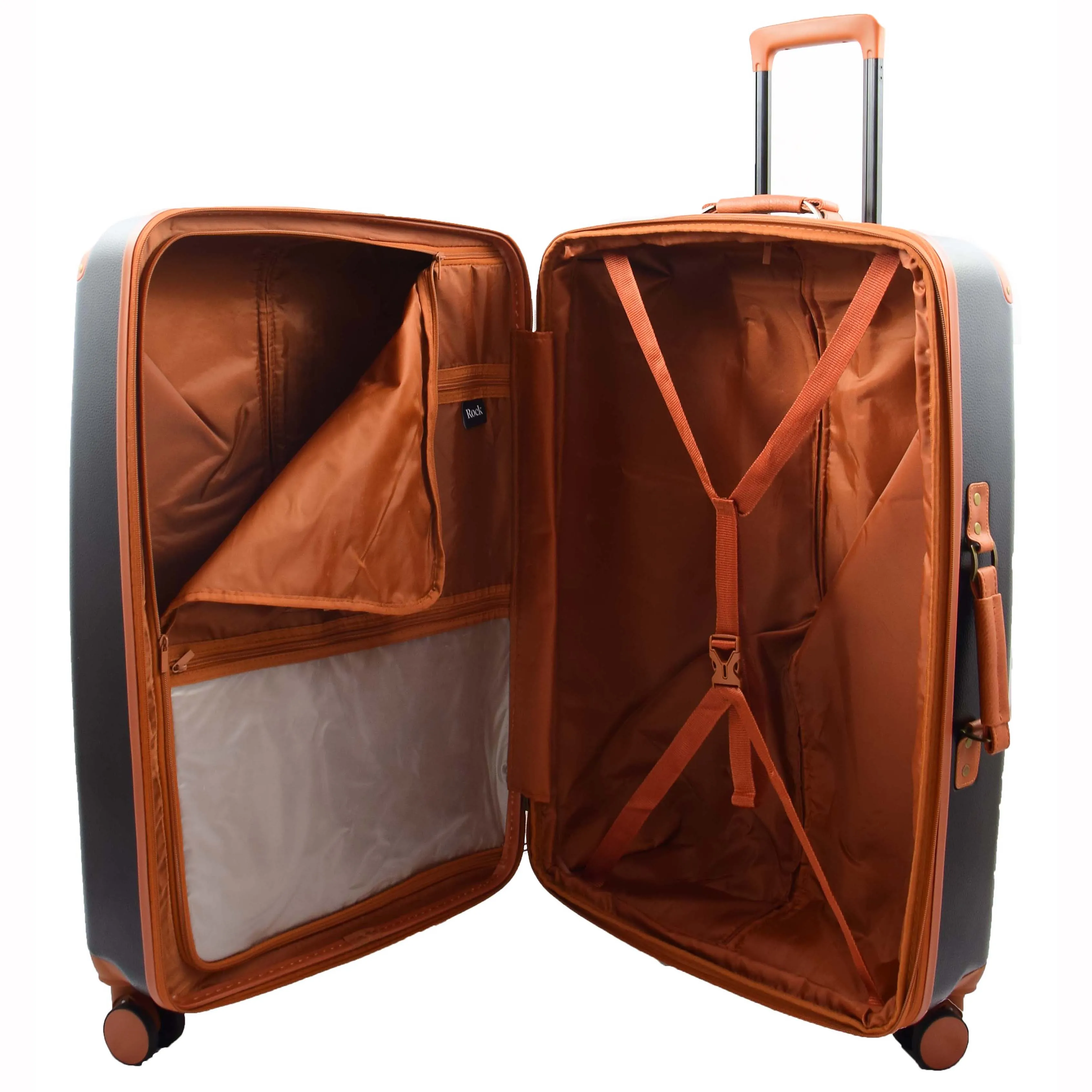 Classic 4 Wheel Hard Shell Luggage Expandable Lightweight Suitcases Travel Bags Cruiser Black