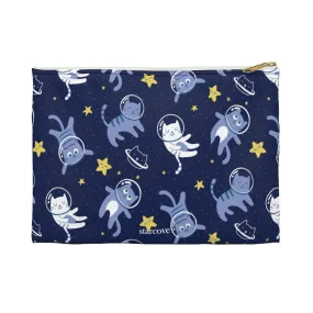 Cute Cats in Space Coin Purse, Cute Stars Space Makeup Bags Fun Cosmetic Travel Pouch Organizer Gifts for women, Accessory Pouch Pencil Case