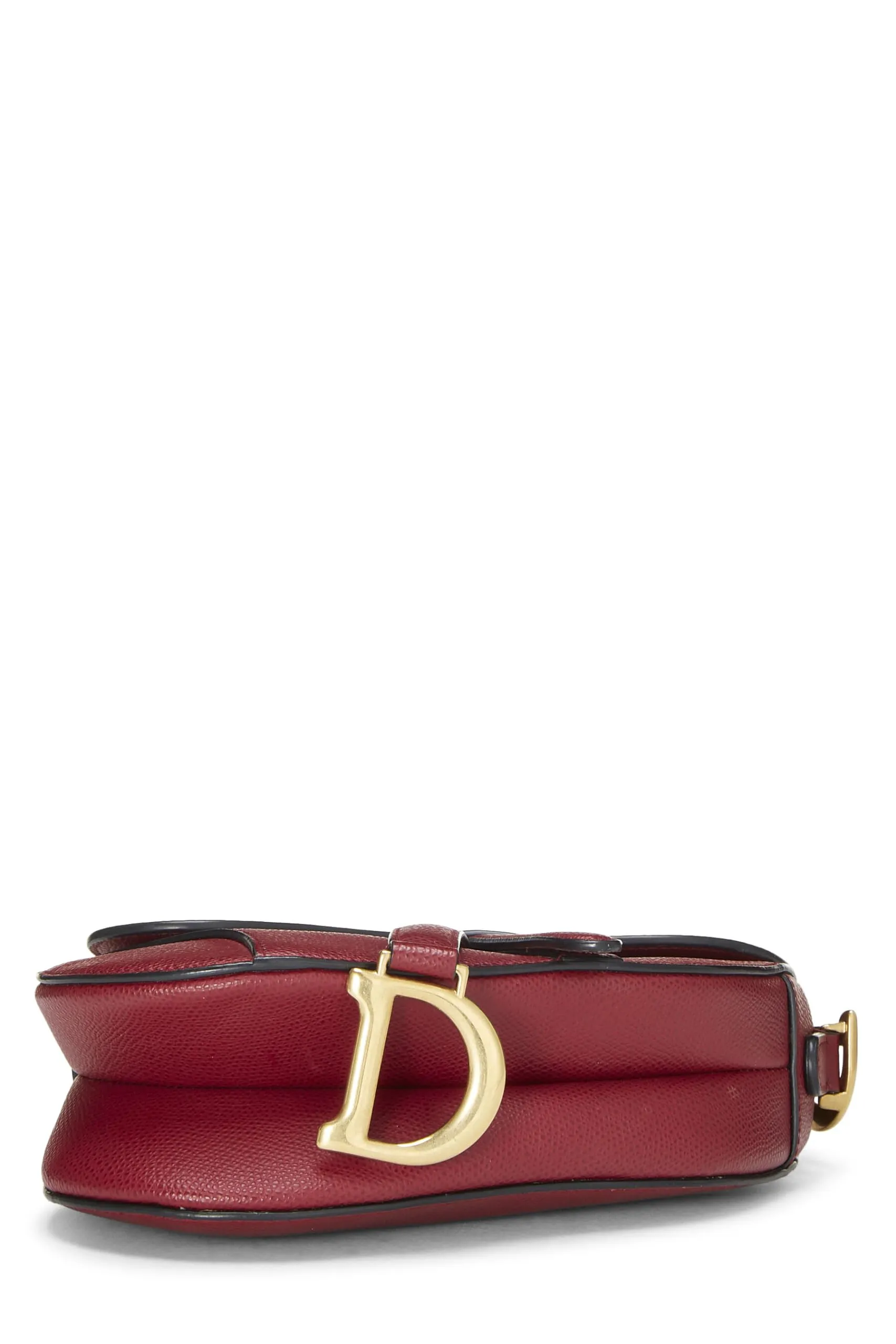 Dior,  Burgundy Calfskin Saddle Bag Mini, Burgundy