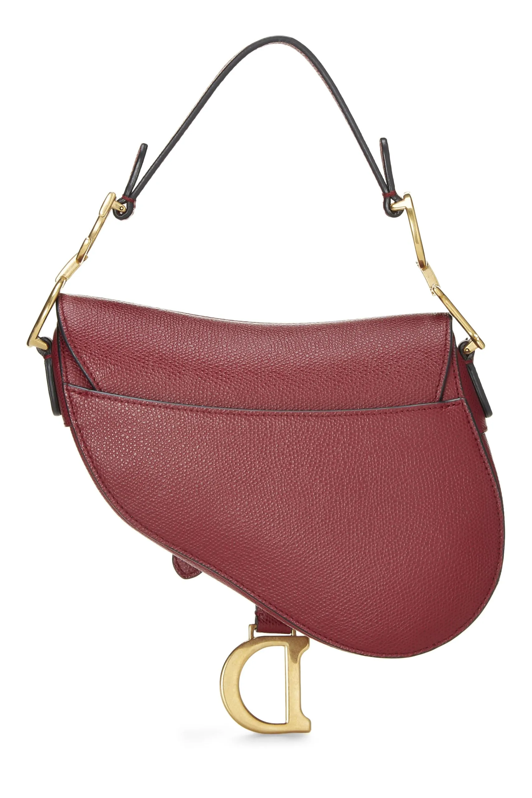 Dior,  Burgundy Calfskin Saddle Bag Mini, Burgundy
