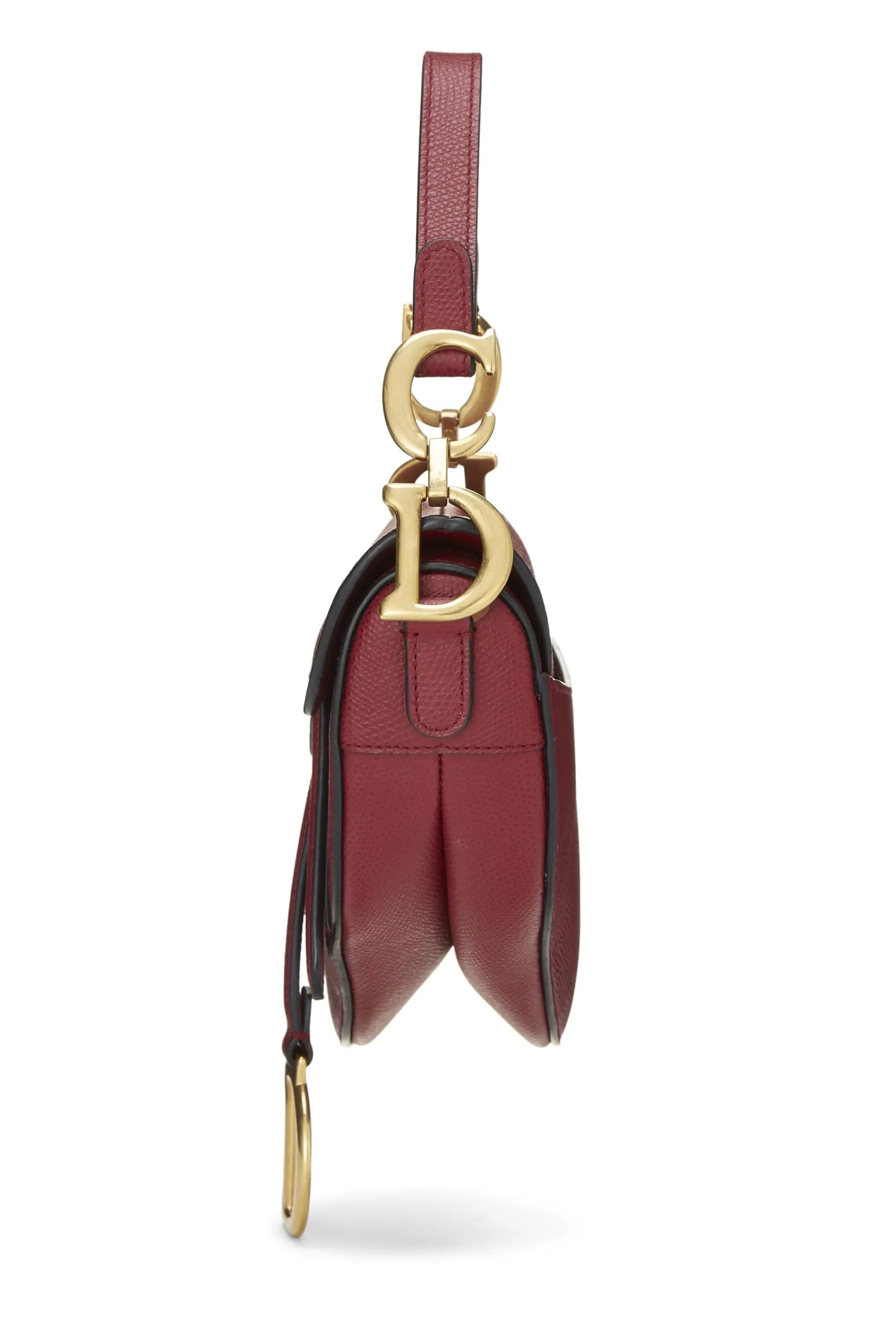 Dior,  Burgundy Calfskin Saddle Bag Mini, Burgundy