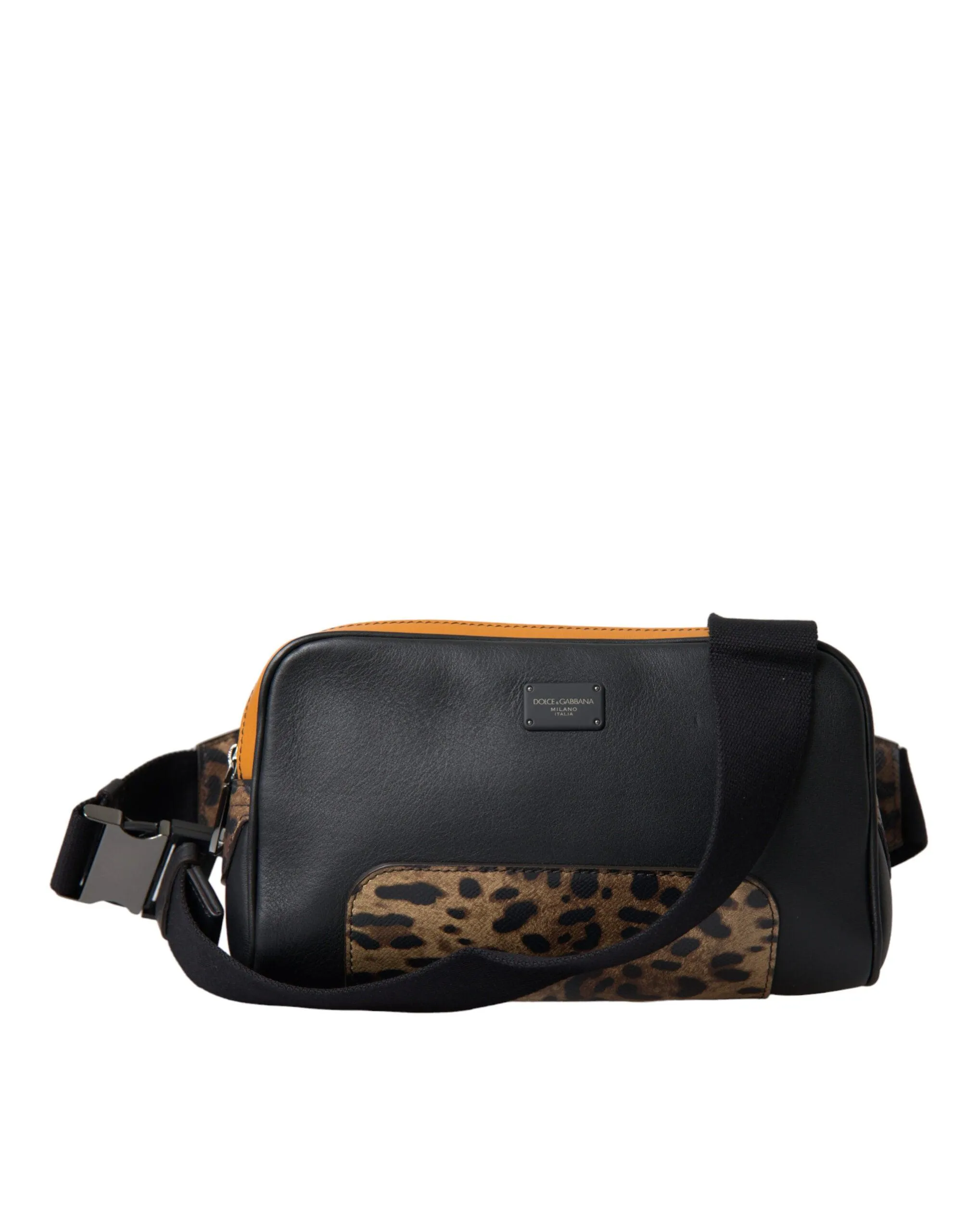Dolce & Gabbana Black Exotic Leather Logo Belt Waist Fanny Pack Bag