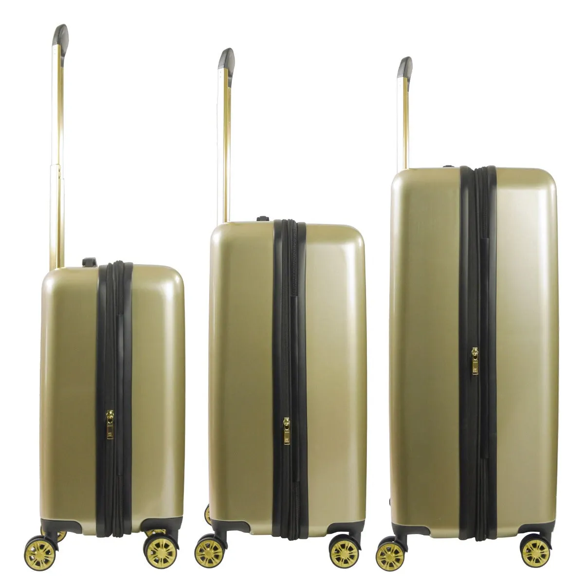 Ful Groove Expandable Hardside Spinner 3 Pc Luggage Set - Gold