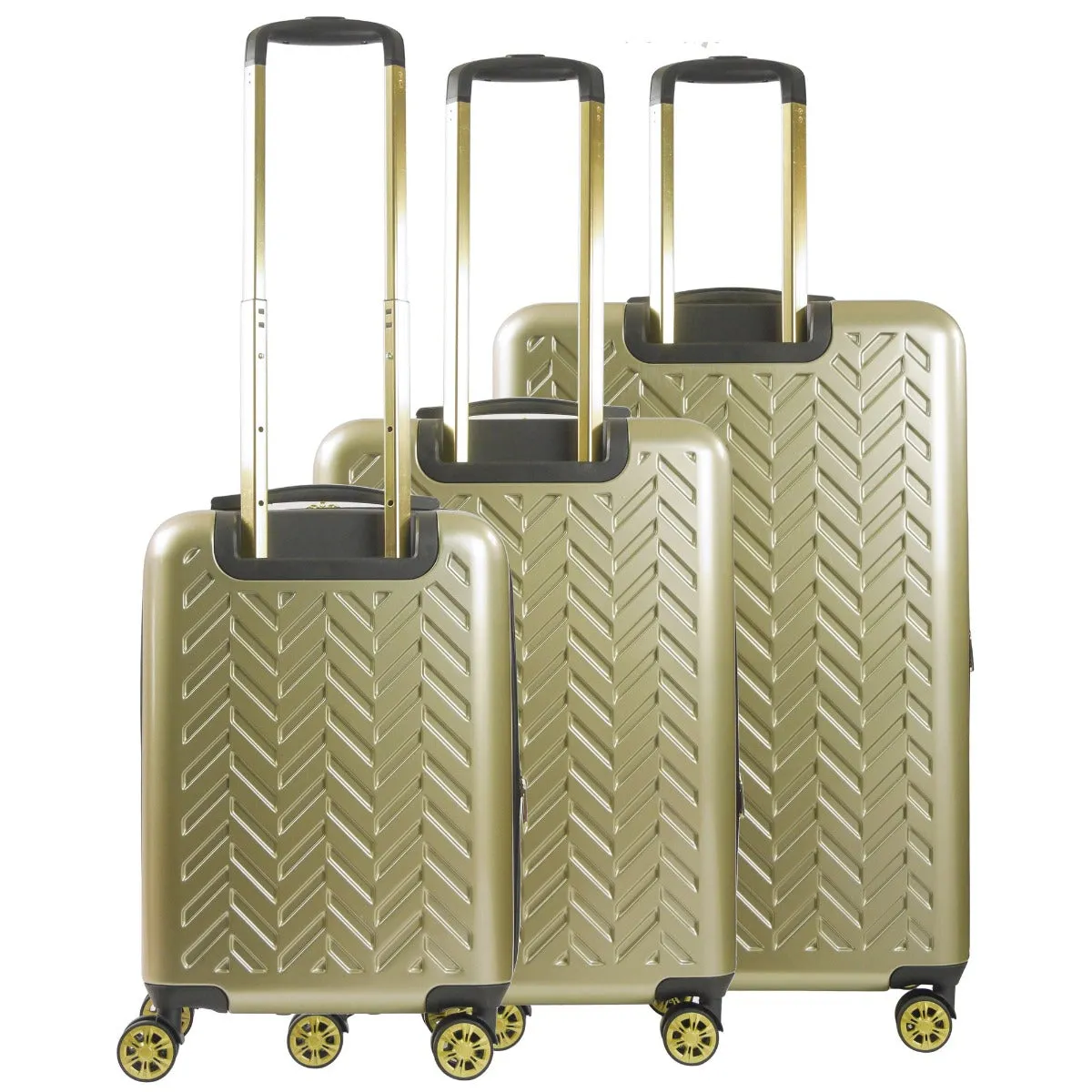 Ful Groove Expandable Hardside Spinner 3 Pc Luggage Set - Gold