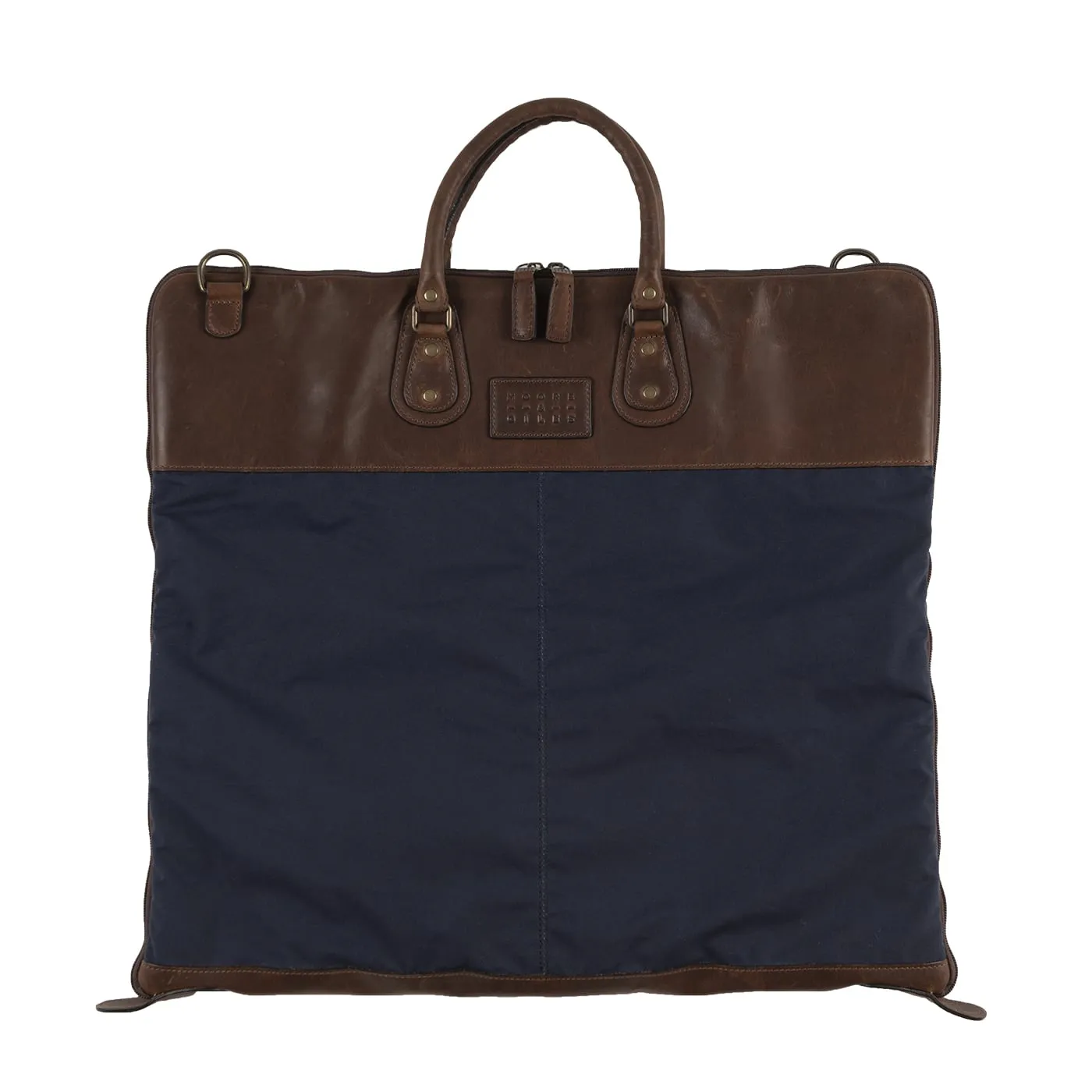 Gravely Garment Bag in Navy Ventile and Baldwin Oak by Moore & Giles