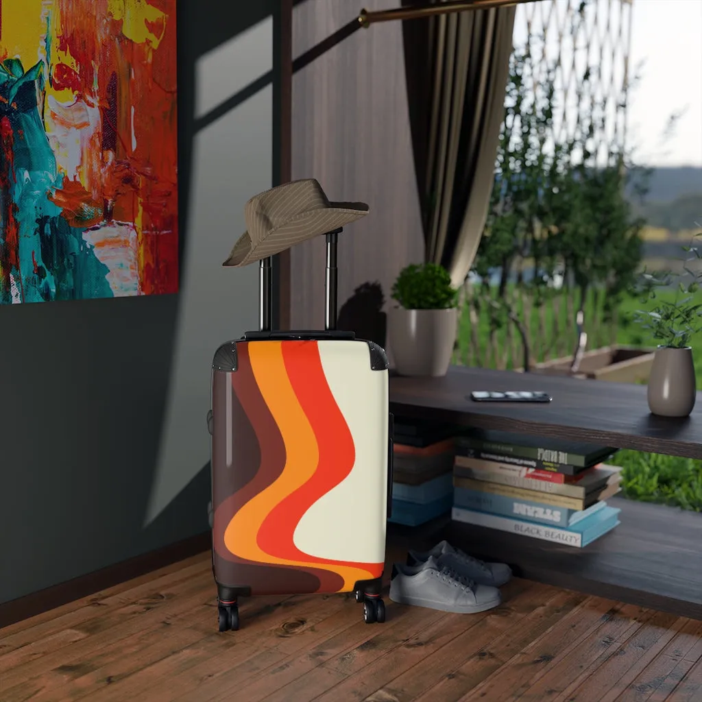 Groovy Retro Cabin Suitcase, Carry On Luggage