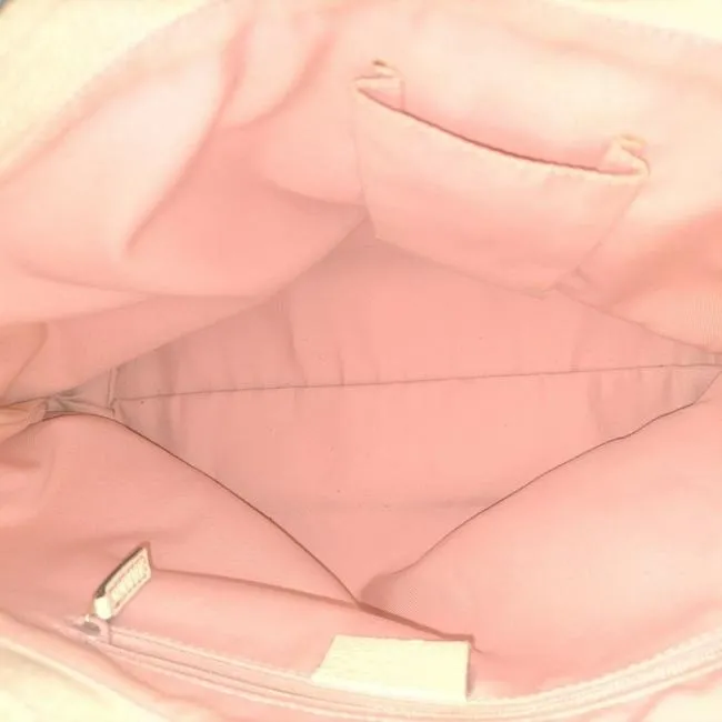 Gucci Pink Guccissima Print Canvas And White Leather Eclipse Bucket Bag