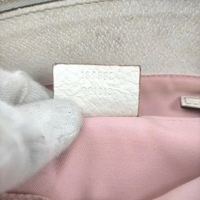 Gucci Pink Guccissima Print Canvas And White Leather Eclipse Bucket Bag