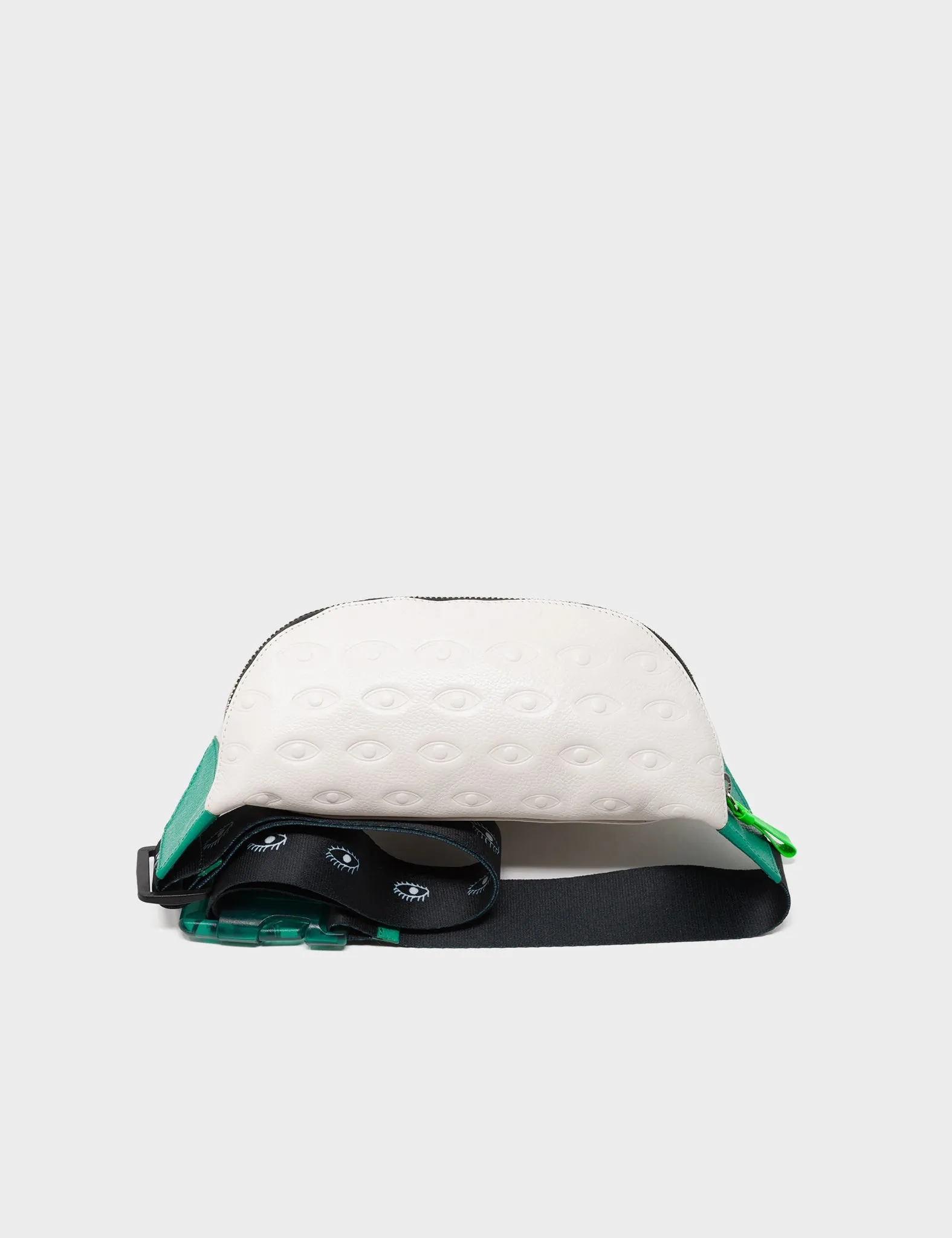 Harold Fanny Pack Cream Leather - Eyes Pattern Debossed