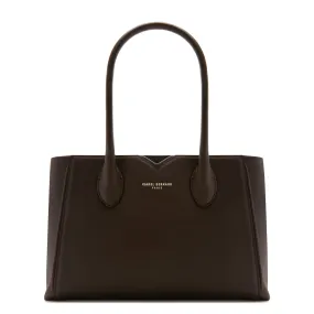 Honoré Cloe Midi brown calfskin leather handbag