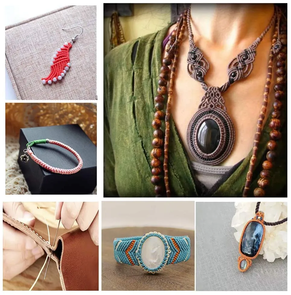 Jupean Leather Thread | 46 Colors Waxed Sewing Thread with Thread Holder