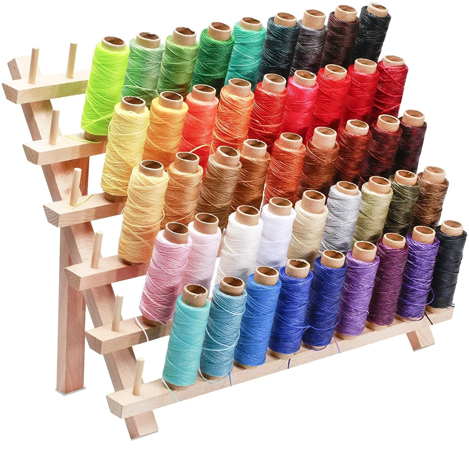 Jupean Leather Thread | 46 Colors Waxed Sewing Thread with Thread Holder