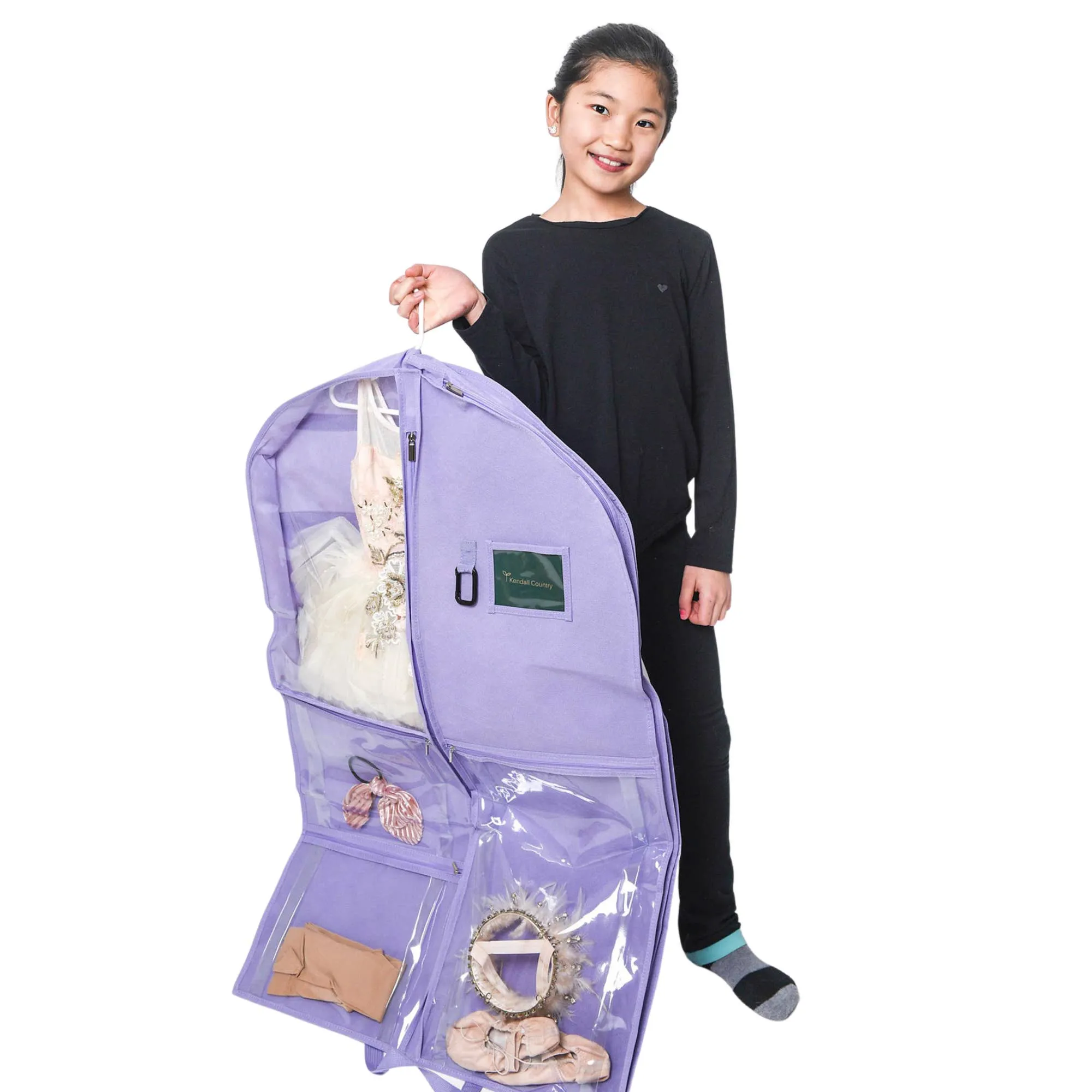 Lavender 40" Garment Bag with pockets for Costumes, Clothing Storage