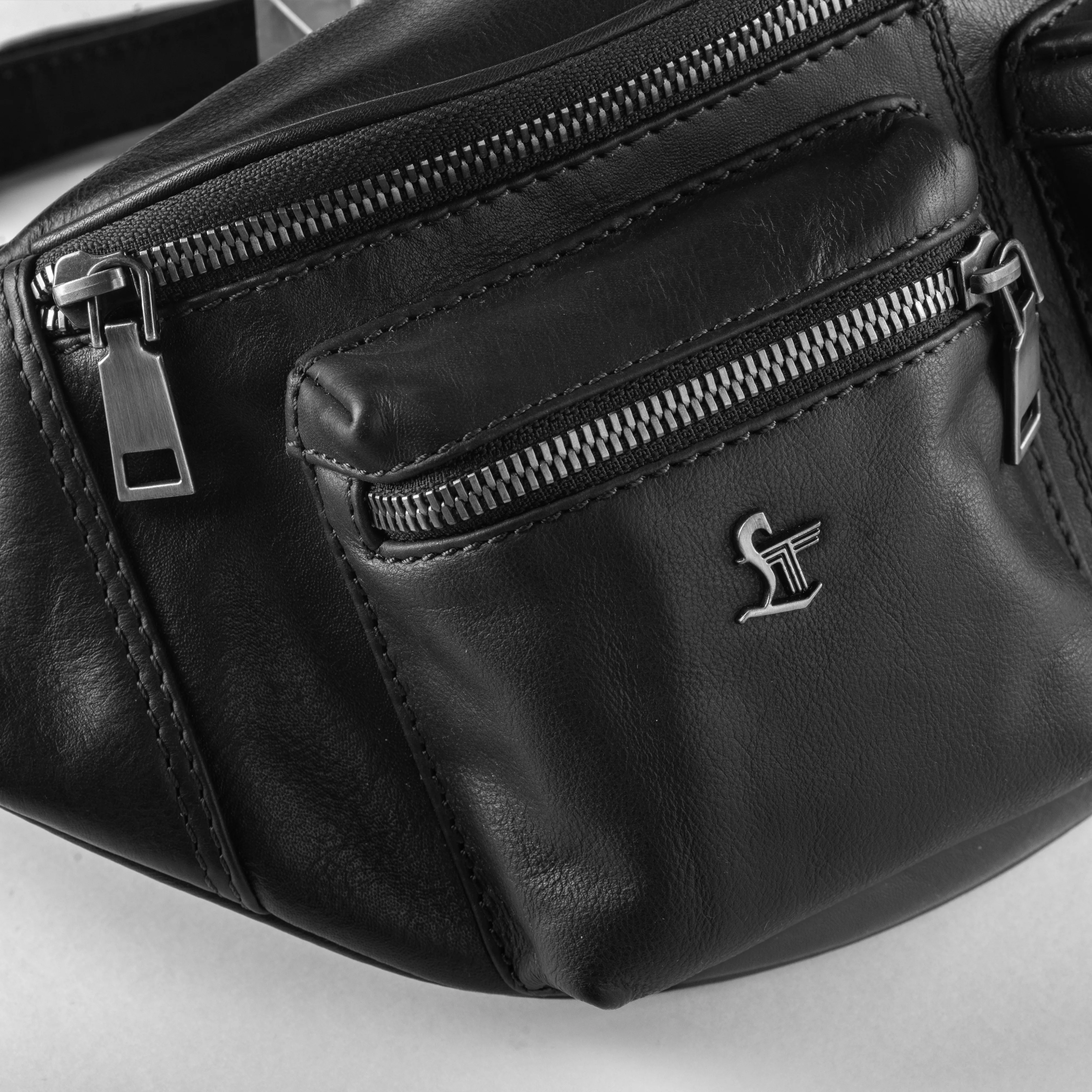 Leather Waist/Fanny Pouch Black
