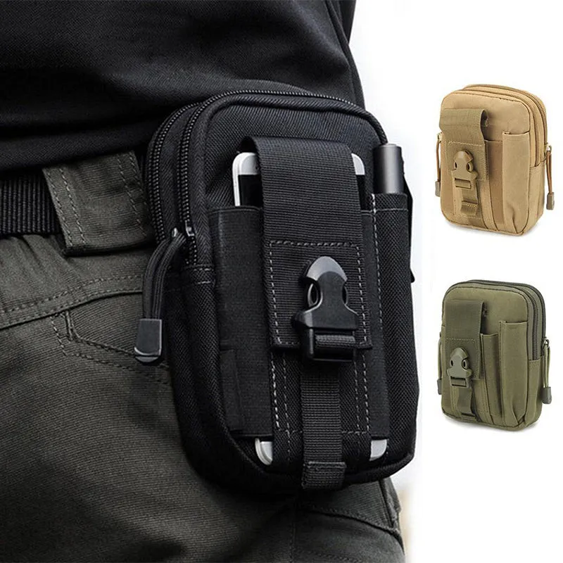 Men Waist Bag Canvas Fanny Pack Belt Phone Drop Leg Bags Military Zipper Waterproof Phone Waist Packs 6.8 inch Cellphone Bum Bag