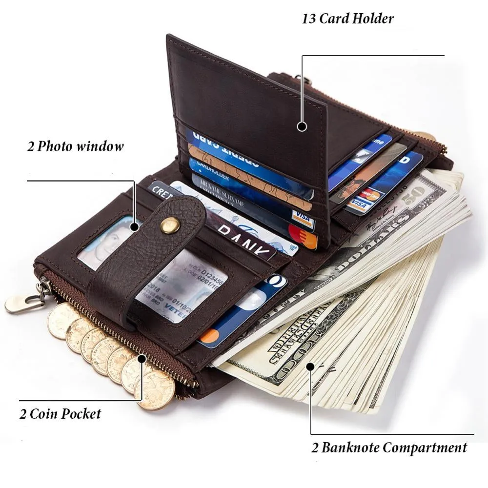 Men's 100% Genuine Leather RFID Wallet