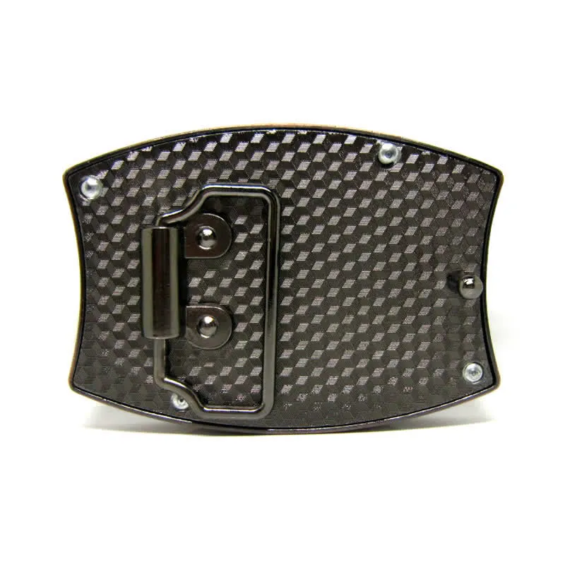 Men's DIY Red Bronze Dragon Hidden Folding Knife Leather Belt