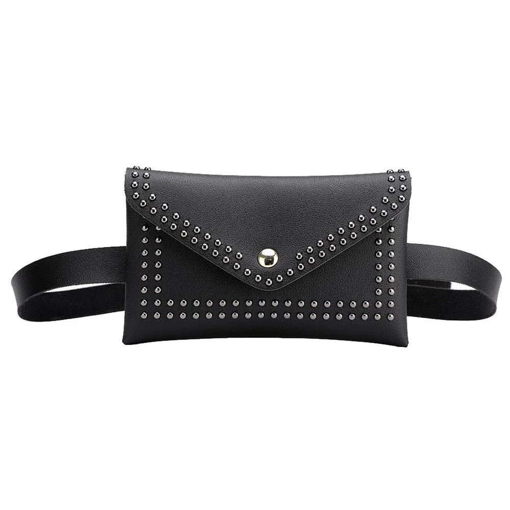 Minimalist Solid Color Rivet Waist Bags