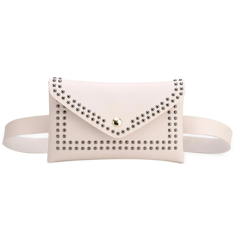 Minimalist Solid Color Rivet Waist Bags