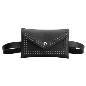 Minimalist Solid Color Rivet Waist Bags