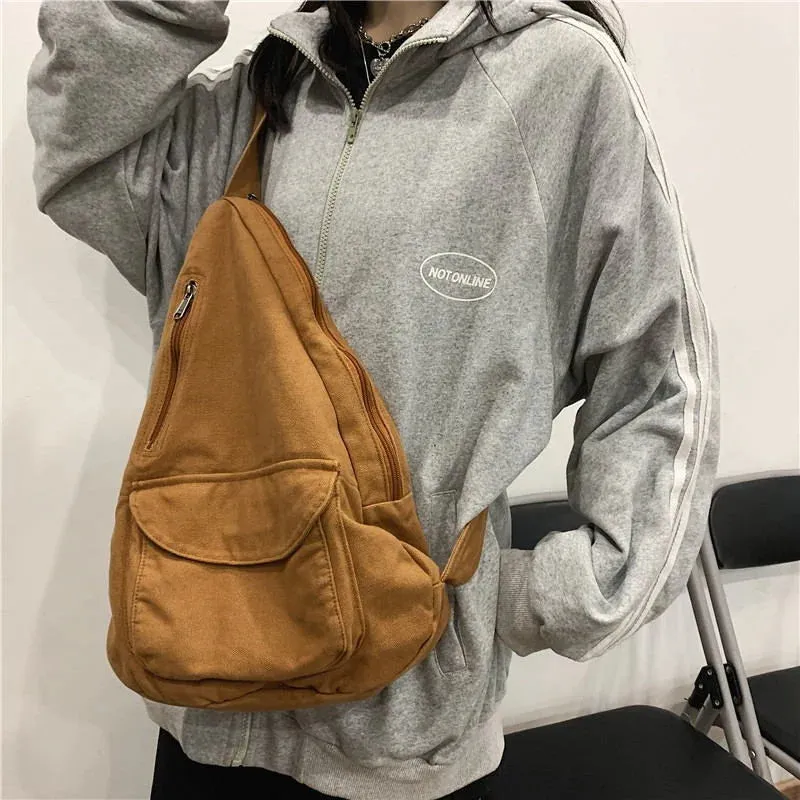 Mqtime Women's Handbags Trend Luxury Designer Handbag Canvas Female Casual Shoulder Crossbody Bag For Ladies Women Messenger Bags