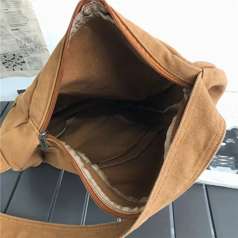 Mqtime Women's Handbags Trend Luxury Designer Handbag Canvas Female Casual Shoulder Crossbody Bag For Ladies Women Messenger Bags