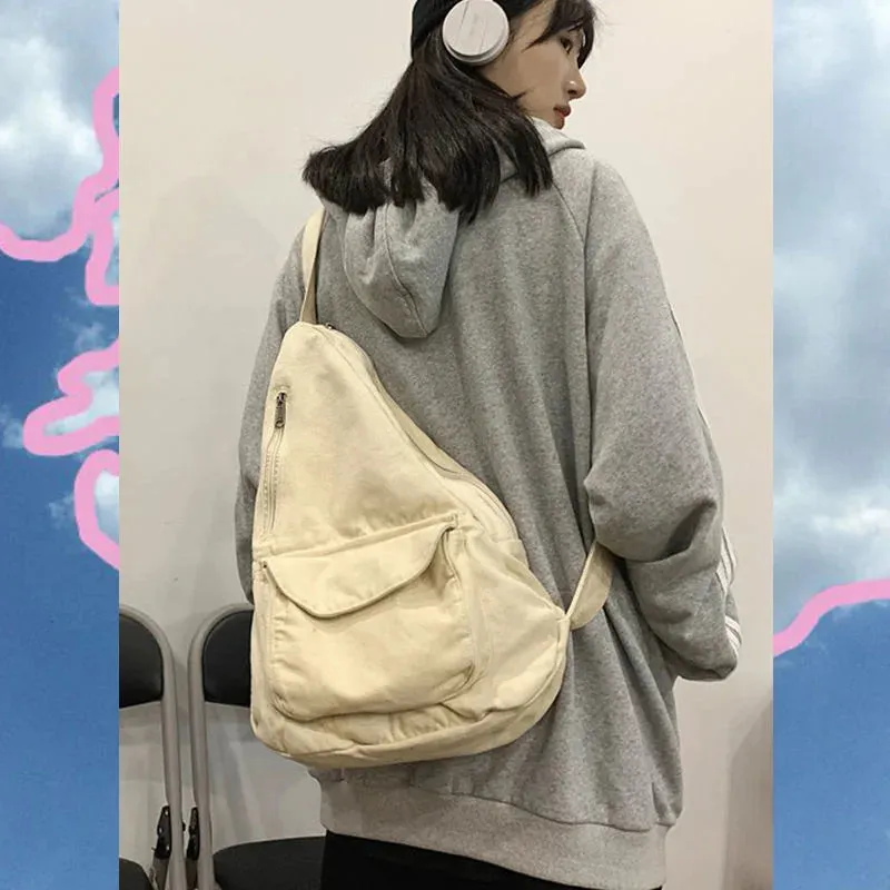 Mqtime Women's Handbags Trend Luxury Designer Handbag Canvas Female Casual Shoulder Crossbody Bag For Ladies Women Messenger Bags