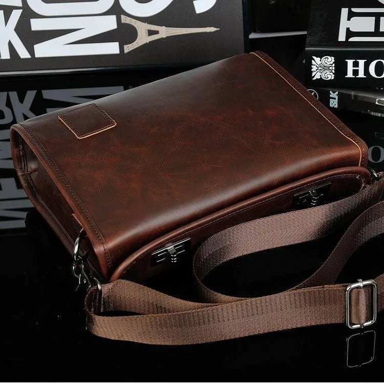 MRoyale™ Men's Leather Briefcase Messenger Crossbody Satchel Bag