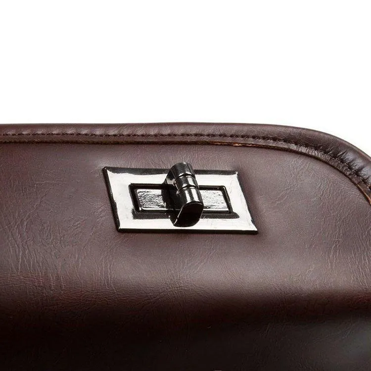 MRoyale™ Men's Leather Briefcase Messenger Crossbody Satchel Bag